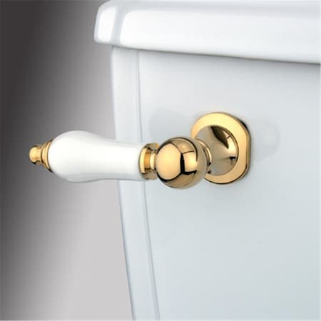 Pinpoint Porcelain Tank Lever - Polished Brass PI87682